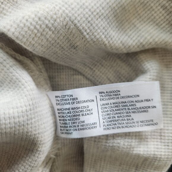 US Polo Assn. Waffle Knit Thermal Shirt Long Sleeve Sleep Shirt Ivory Mens XL - Picture 8 of 10